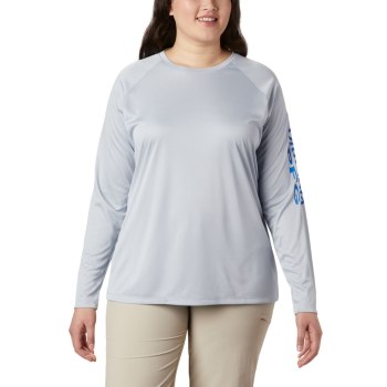 Columbia Ženske Majice S Kapuljačom - Tidal Heather Long Sleeve Sive Plave | XSQI-98264